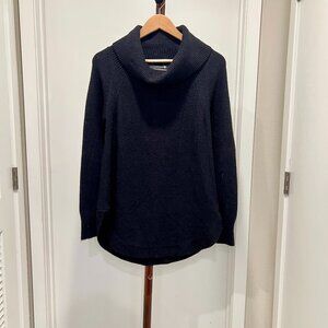 Anthropologie - "Georgia" Cowl Neck Sweater with Curved Hem Size M - Black